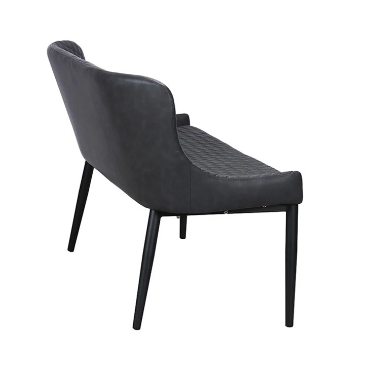 black leather dining bench with back (5)